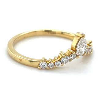 18ct Yellow Gold Princess Crown Earth Grown Diamond Band