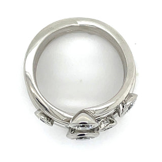 Platinum Five Stone 1.45ct Laboratory Scattered Bezel Set Diamond Band