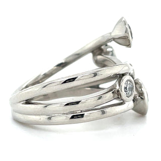 Platinum Five Stone 1.45ct Laboratory Scattered Bezel Set Diamond Band