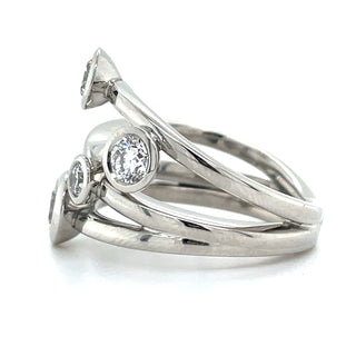 Platinum Five Stone 1.45ct Laboratory Scattered Bezel Set Diamond Band