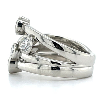 Platinum 1.45ct Laboratory Grown Scattered Bezel Set Diamond Band