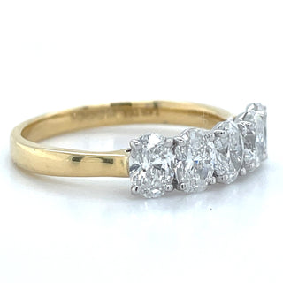 18ct Yellow Gold 1.53ct Laboratory Grown Oval Five Stone Ring