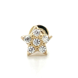9ct Yellow Gold Single Star CZ Stud