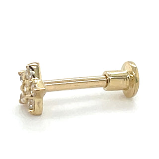 9ct Yellow Gold Single Star CZ Stud