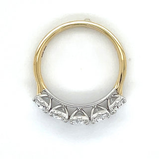 18ct Yellow Gold 2.66ct Laboratory Grown Oval Five Stone Ring