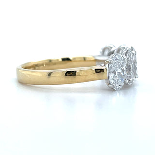 18ct Yellow Gold 2.66ct Laboratory Grown Oval Five Stone Ring