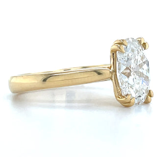 Caitlin - 18ct Yellow Gold Double Claw 2.00ct Laboratory Grown Oval Cut Solitaire Diamond Engagement Ring