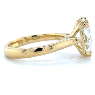 Caitlin - 18ct Yellow Gold Double Claw 3.00ct / 3.01ct Laboratory Grown Oval Cut Solitaire Diamond Engagement Ring