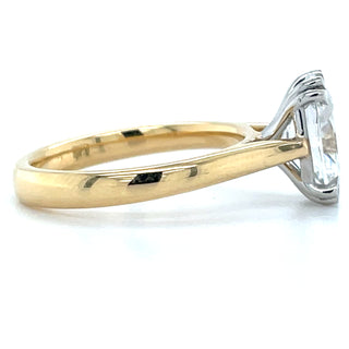 Celine - 18ct Yellow Gold Double Claw 2.08ct Laboratory Grown Oval Cut Solitaire Diamond Engagement Ring