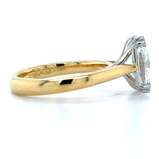 Celine - 18ct Yellow Gold Double Claw 2.50ct Laboratory Grown Oval Cut Solitaire Diamond Engagement Ring