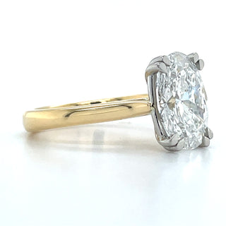 Celine - 18ct Yellow Gold Double Claw 3.04ct / 3.09ct Laboratory Grown Oval Cut Solitaire Diamond Engagement Ring
