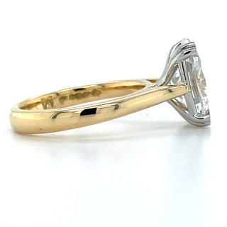 Celine - 18ct Yellow Gold Double Claw 3.04ct / 3.09ct Laboratory Grown Oval Cut Solitaire Diamond Engagement Ring