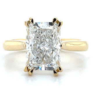 Róisín - 18ct Yellow Gold Double Claw 3.00ct Laboratory Grown Radiant Cut Solitaire Diamond Engagement Ring