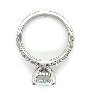 Valentina - Platinum 3.36ct Laboratory Grown Emerald Cut Solitaire Diamond Engagement Ring With Castle Set Shoulders