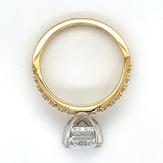 Delphine - 18ct Yellow Gold 3.41ct Laboratory Grown Emerald Cut Solitaire Diamond Engagement Ring With Castle Set Shoulders