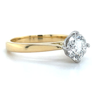 Rosa - 18ct Yellow Gold 1.07ct Laboratory Grown Round Solitaire Diamond Engagement Ring