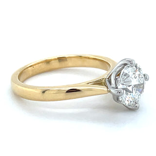 Rosa - 18ct Yellow Gold 1.50ct Laboratory Grown Round Solitaire Diamond Engagement Ring