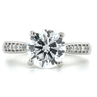 Pia - Platinum 1.67ct Laboratory Grown Round Brilliant Solitaire Engagement Ring With Pavé Set Shoulders