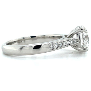 Pia - Platinum 2.13ct Laboratory Grown Round Brilliant Solitaire Engagement Ring With Pavé Set Shoulders