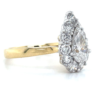 Lorraine - 18ct Yellow Gold 2.00ct Pear Halo Laboratory Grown Diamond Engagement Ring