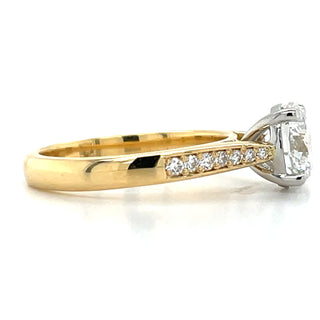 Laoise - 18ct Yellow Gold 1.70ct Laboratory Grown Round Solitaire Diamond Engagement Ring With Pave Set Shoulders