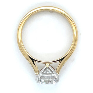 Laoise - 18ct Yellow Gold 2.14 / 2.16ct Laboratory Grown Round Solitaire Diamond Engagement Ring With Pave Set Shoulders