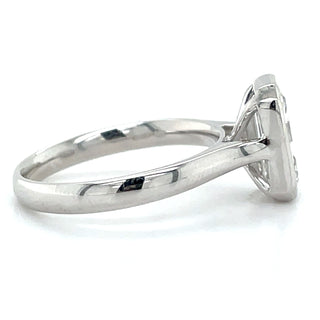 Olive - Platinum 2.60ct Laboratory Grown Emerald Cut Bezel Set Diamond Solitaire Engagement Ring