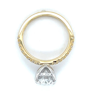 Valencia - 18ct Yellow Gold Laboratory Grown 3.00ct / 3.01ct Oval Solitaire With Hidden Halo Engagement Ring And Castle Set Shoulders