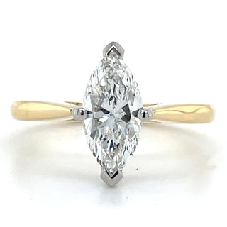 Margot - 18ct Yellow Gold 1.00 / 1.02ct Laboratory Grown Marquise Solitaire Diamond Engagement Ring