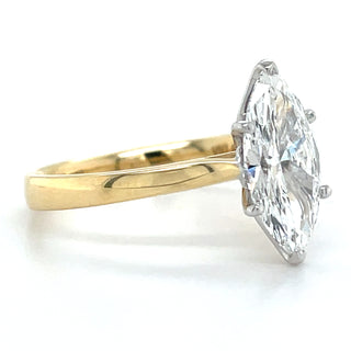 Selena - 18ct Yellow Gold Six Claw 1.50ct Laboratory Grown Marquise Solitaire Diamond Engagement Ring