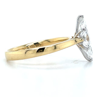 Selena - 18ct Yellow Gold Six Claw 1.50ct Laboratory Grown Marquise Solitaire Diamond Engagement Ring