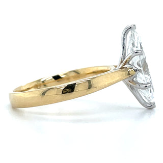 Selena - 18ct Yellow Gold Six Claw 2.58ct Laboratory Grown Marquise Solitaire Diamond Engagement Ring