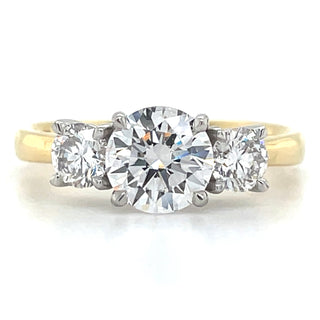 Abilene - 18ct Yellow Gold 1.48ct Laboratory Grown Three Stone Round Diamond Engagement Ring