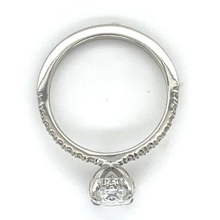 Skye - Platinum 2.38ct Laboratory Grown Oval Solitaire Diamond Engagement Ring With Hidden Halo And Castle Set Shoulders