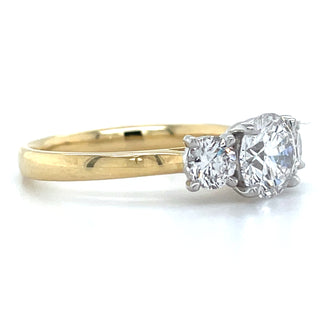 Abilene - 18ct Yellow Gold 1.48ct Laboratory Grown Three Stone Round Diamond Engagement Ring
