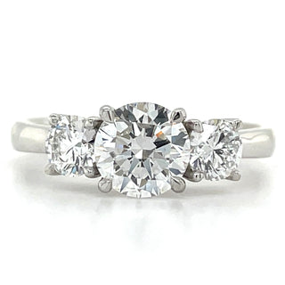 Phoebe - Platinum 1.55ct Laboratory Grown Three Stone Round Diamond Engagement Ring
