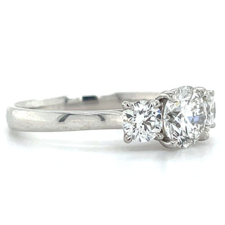 Phoebe - Platinum 1.55ct Laboratory Grown Three Stone Round Diamond Engagement Ring