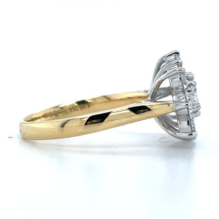 18ct Yellow Gold 2.37ct Laboratory Grown Round & Emerald Cut Cluster Ring