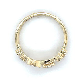 9ct Yellow Gold 0.48ct Laboratory Grown Split Band Scattered Bezel Set Diamond Ring