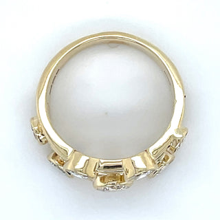 9ct Yellow Gold 1.59ct Laboratory Grown Triple Split Band Scattered Bezel Set Diamond Ring