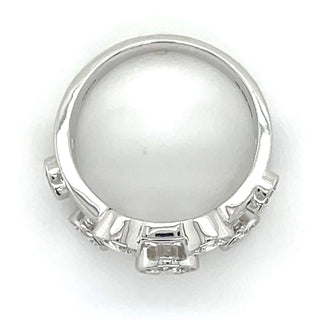 9ct White Gold 1.57ct Laboratory Grown Triple Split Band Scattered Bezel Set Diamond Ring