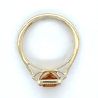 9ct Yellow Gold Earth Grown 1.99ct Citrine & 0.07ct Diamond Ring