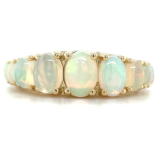 9ct Yellow Gold Earth Grown 2.07ct Oval Graduated Opal Ring