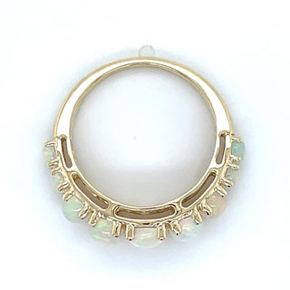 9ct Yellow Gold Earth Grown 2.07ct Oval Graduated Opal Ring