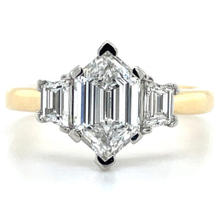 Narla - 18ct Yellow Gold 1.48ct Laboratory Grown Three Stone Diamond Engagement Ring