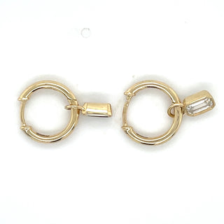 9ct Yellow Gold 0.64ct Laboratory Grown Emerald Cut Bezel Set Diamond Drop Hoop Earrings