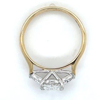 Lula - 18ct Yellow Gold Laboratory Grown 1.94ct Oval Diamond With Trillion Side Stone Engagement Ring