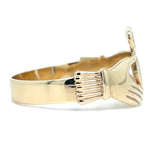 Vintage 9ct Yellow Gold Classic Claddagh Ring