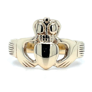 Vintage 9ct Yellow Gold Gents Claddagh Ring