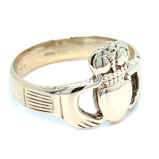 Vintage 9ct Yellow Gold Gents Claddagh Ring